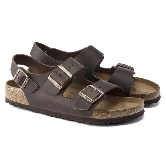 Birkenstock Men's Milano Oiled Leather Habana Sandals EU 43 US 10 REGULAR - Picture 1 of 8